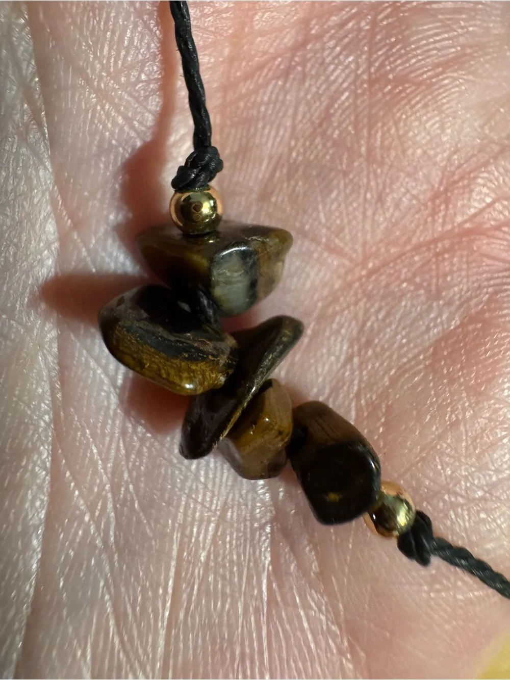 Tigers Eye Chips Beaded Adjustable Bracelet
